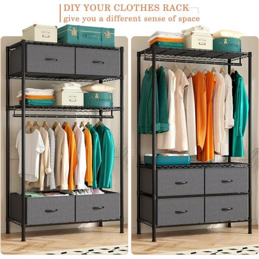 Clothes Rack, Clothing Racks for Hanging Clothes Rack Heavy Duty Clothing Rack - Picture 4 of 7